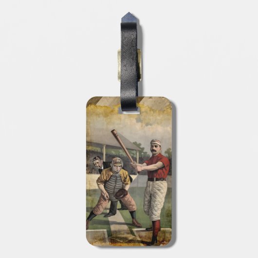 Étiquette À Bagage Baseball : Vintage (Dos Vertical)