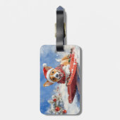 Étiquette À Bagage Basenji Chien en rebord Laisser neiger Noël (Dos Vertical)