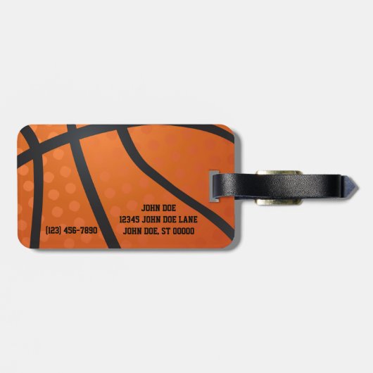 Étiquette À Bagage Basket-ball (Dos horizontal)