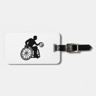 Étiquette À Bagage Basket-ball de fauteuil roulant