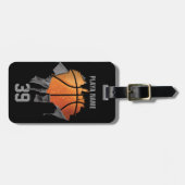 Étiquette À Bagage Basket-ball déchiré (Devant horizontal)