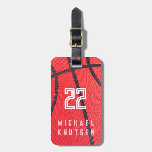 Étiquette À Bagage Basket-ball du Personalized (Devant Vertical)