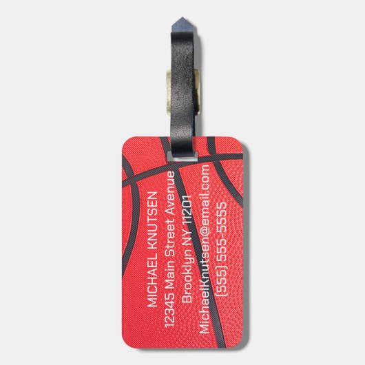 Étiquette À Bagage Basket-ball du Personalized (Dos Vertical)