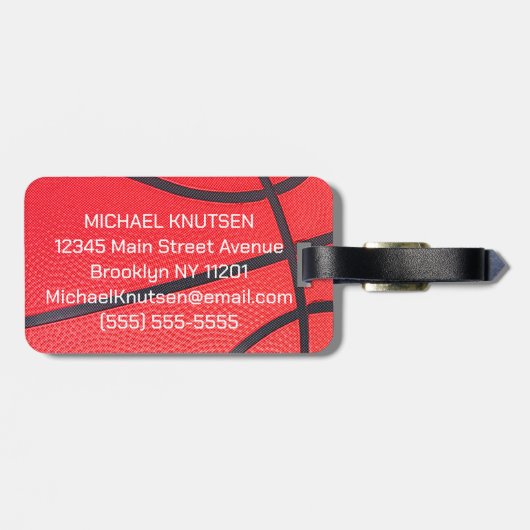 Étiquette À Bagage Basket-ball du Personalized (Dos horizontal)