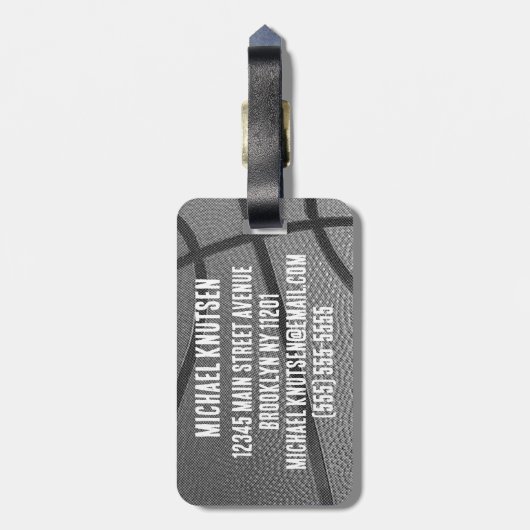 Étiquette À Bagage Basket-ball du Personalized (Dos Vertical)