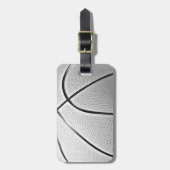 Étiquette À Bagage Basket-ball noir et blanc (Devant Vertical)