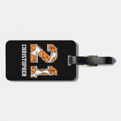 Étiquette À Bagage Basket-ball personnalisé numéro 21 (Dos horizontal)