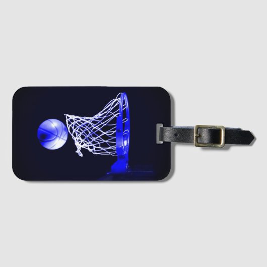 Étiquette À Bagage Basket bleu (Devant Horizontal)