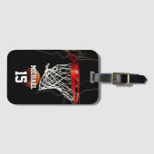Étiquette À Bagage Basketball Ajouter Votre Nom Et Votre Numéro (Devant Horizontal)