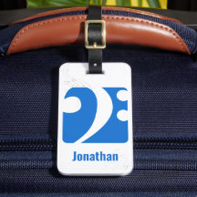 Basse Bleue Clé Symbole de Musique Bagage Balise