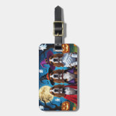 Étiquette À Bagage Basset Hound Chiens Citrouille Halloween Funny (Devant Vertical)