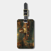 Étiquette À Bagage Basset Hound Noël Festive Voyage (Devant Vertical)