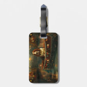 Étiquette À Bagage Basset Hound Noël Festive Voyage (Dos Vertical)