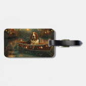 Étiquette À Bagage Basset Hound Noël Festive Voyage (Dos horizontal)