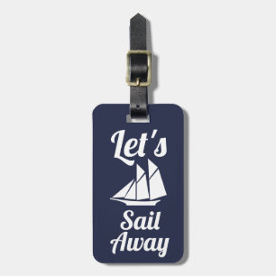 Étiquette À Bagage Bateau à voile blanc
