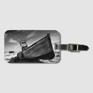 Étiquette À Bagage Bateau abandonné sur la plage de Dungeness
