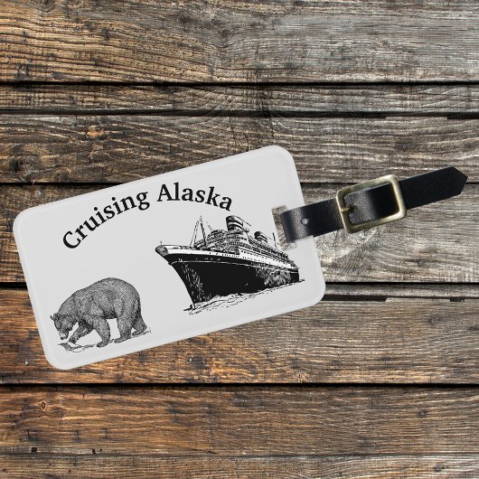 Étiquette À Bagage Bateau de croisière Alaska Bear