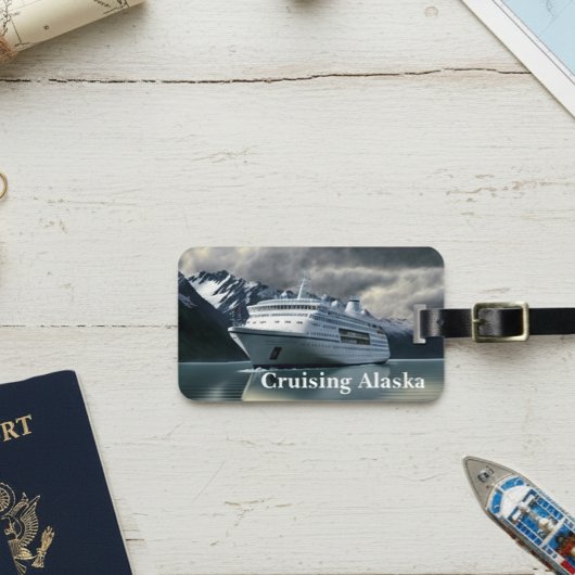 Étiquette À Bagage Bateau de croisière Alaska sur Océan