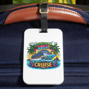 Étiquette À Bagage Bateau de croisière décompte coloré "C'est l'heure