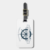 Étiquette À Bagage Bateau de croisière familiale sur mesure Roue Vaca (Devant Vertical)