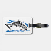 Étiquette À Bagage Bateau de croisière sur les vagues océaniques Voya (Dos horizontal)