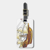 Étiquette À Bagage Bateau de navigation de descendant de fleur (Devant Vertical)