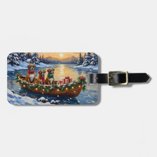 Étiquette À Bagage Bateau de Noël Boxer pour les Fêtes