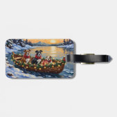 Étiquette À Bagage Bateau de Noël de l'Amstaff (Dos horizontal)