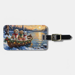 Étiquette À Bagage Bateau de Noël pour Shih Tzu pour les Fêtes