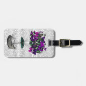 Étiquette À Bagage Bateau papillon 2 violet et vert (Devant horizontal)