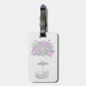 Étiquette À Bagage Bateau papillon 2 violet et vert (Dos Vertical)