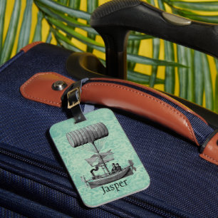 Étiquette À Bagage Bateau vintage personnalisé