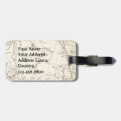 Étiquette À Bagage Bateau volant Steampunk sur la carte Zodiac avec I (Dos horizontal)