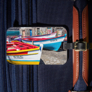 Étiquette À Bagage Bateaux de pêche colorés, Cap-Vert
