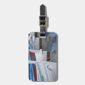 Étiquette À Bagage Bateaux de pêche typiquement provençaux peints en  (Devant Vertical)