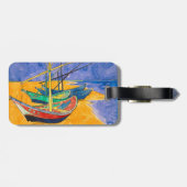 Étiquette À Bagage Bateaux de Van Gogh Impressionnisme Plage (Dos horizontal)