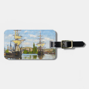Étiquette À Bagage Bateaux naviguant sur la Seine à Rouen Claude