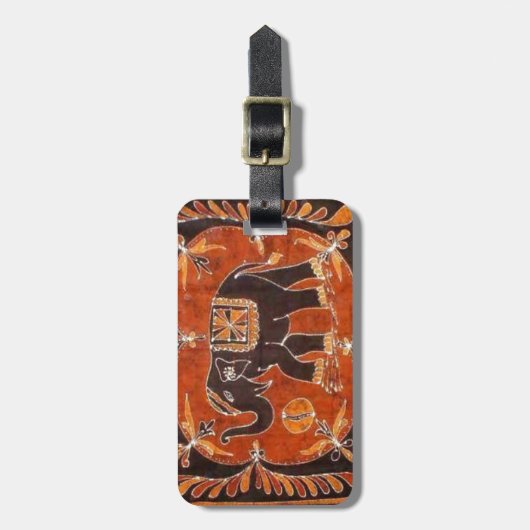 Étiquette À Bagage Batik d'éléphant (Devant Vertical)