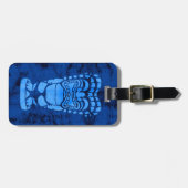 Étiquette À Bagage Batik riant hawaïen de Tiki de plage de Makapuu (Devant horizontal)