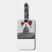 Étiquette À Bagage Bâtiment du Capitole américain et ballons à air ch (Dos Vertical)