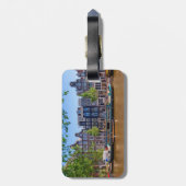 Étiquette À Bagage Bâtiment et canal à Amsterdam, Pays-Bas (Dos Vertical)