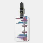 Étiquette À Bagage Bâtiments couleur New York Skyline (Devant Vertical)