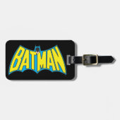 Étiquette À Bagage Batman | Logo Vintage bleu jaune (Devant horizontal)