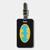Étiquette À Bagage Batman | Symbole Cyan Stripes (Devant Vertical)