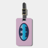 Étiquette À Bagage Batman | Symbole rose et bleu (Devant Vertical)