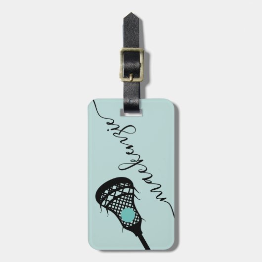 Étiquette À Bagage Bâton de Larcrosse Monogramme personnalisé (Devant Vertical)