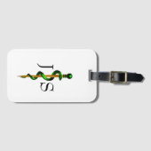 Étiquette À Bagage Bâton de plantes vertes en or d'Asclepius Médicale (Devant Horizontal)