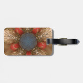 Étiquette À Bagage Baubles de décoration de Noël rouge bleu (Dos horizontal)