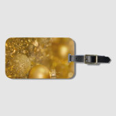 Étiquette À Bagage Baubles de Noël d'or (Devant Horizontal)