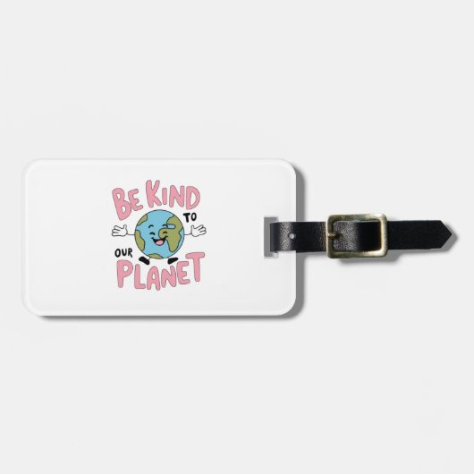 Étiquette À Bagage Be Kind to Our Planet 💚 (Devant horizontal)